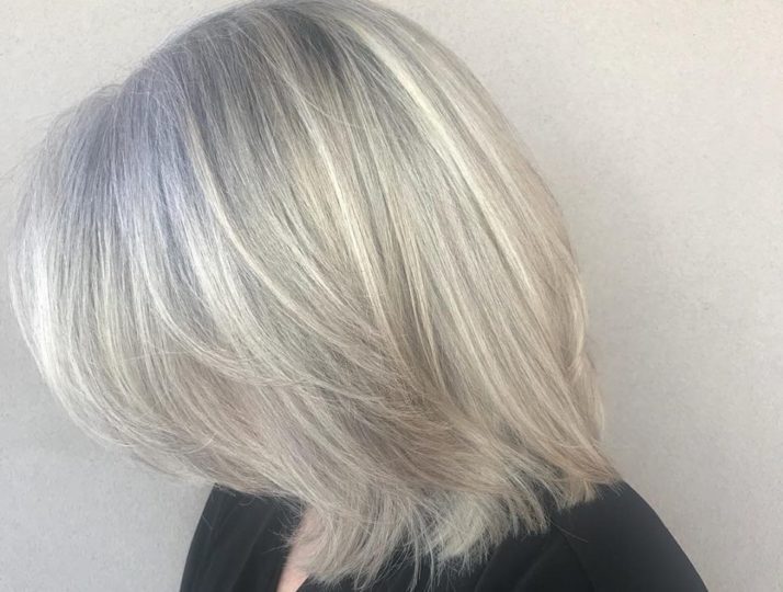 Icy color and long layered cut – by Analisa and Mauricio